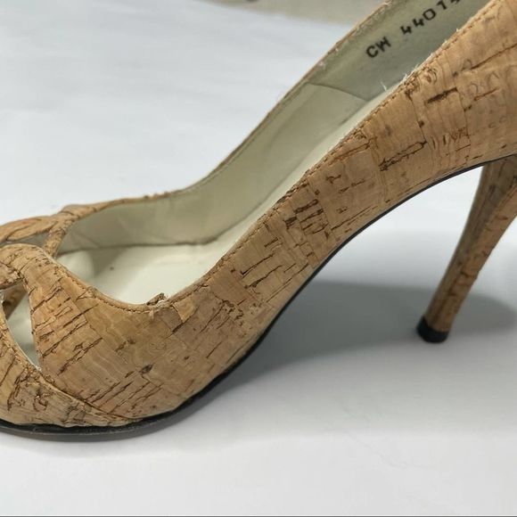 STUART WEITZMAN Cork Heels Pump Loopy 5.5 - Picture 5 of 7
